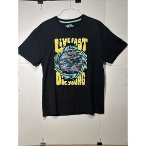 BKYS Live Fast Die Young Graphic T-Shirt Size-XL Black